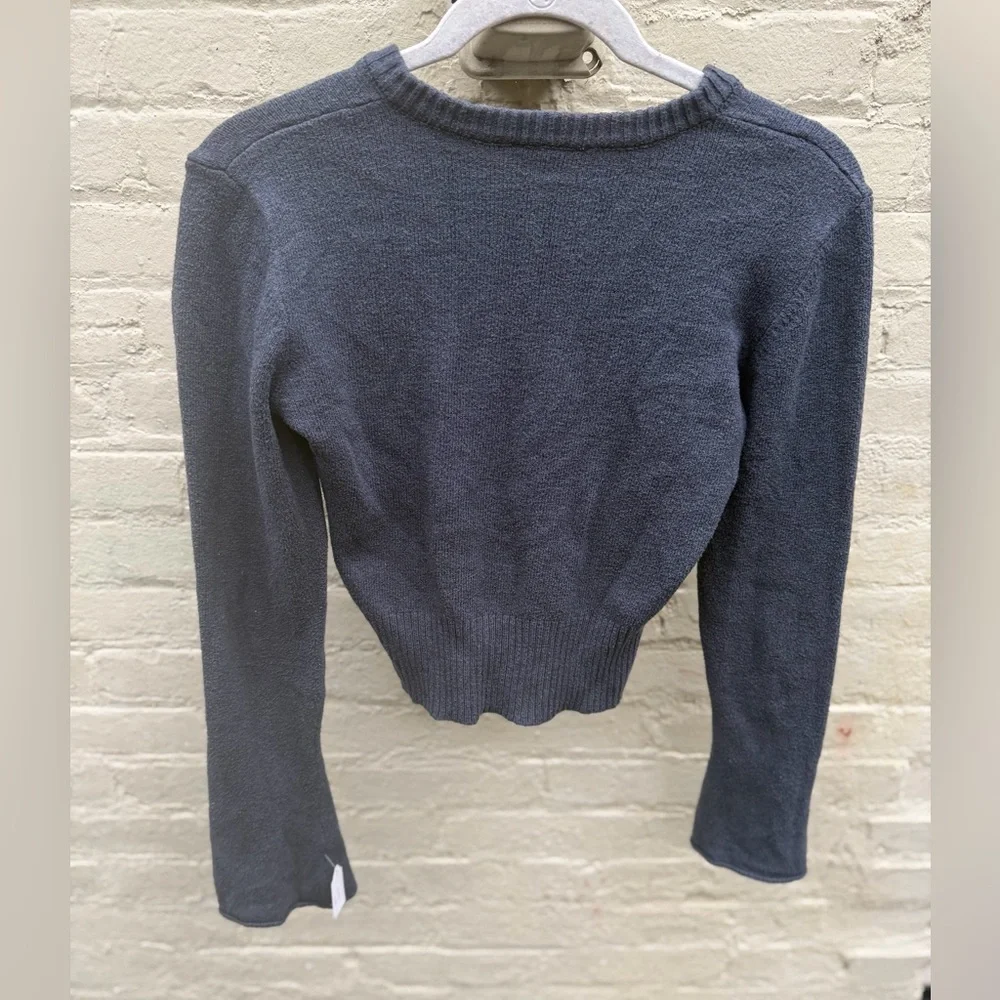 Super rare and adorable fitted navy sweater by Subdied “Stop Looking at Me”